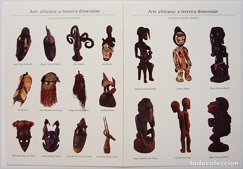 Postales: 2 POSTALES DE ARTE &Eacute;TNICO AFRICANO - &rdquo;A TERCEIRA DIMENSI&Oacute;N&rdquo; - FUNDACI&Oacute;N GRANELL - DESCATALOGADAS