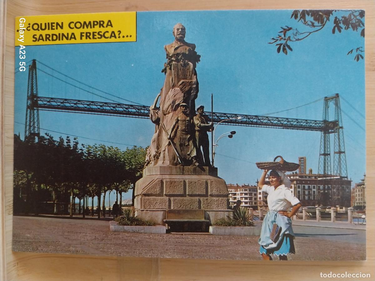 Postales: QUIEN COMPRA SARDINA FRESCA PORTUGALETE MONUMENTO VICTOR CHAVARRI ED BV 7321 SC ORIGINAL ANIMADA