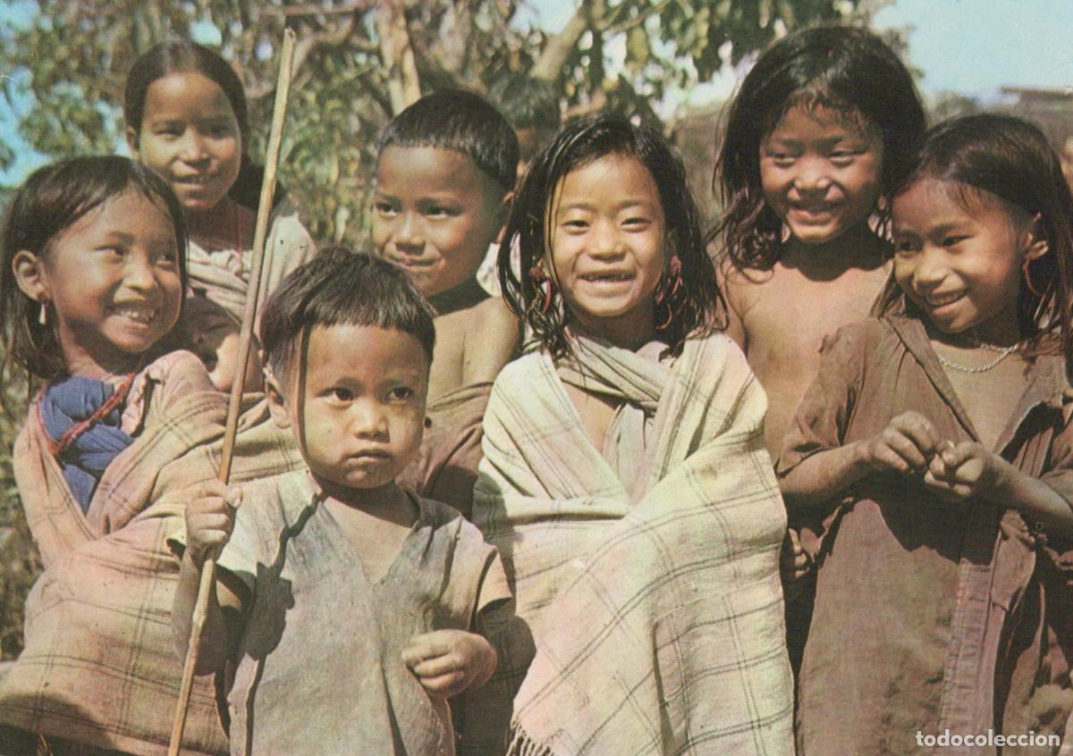 Postales: India Dibrugarh Lotha Children Group Portrait Traditional Unposted *YAM632