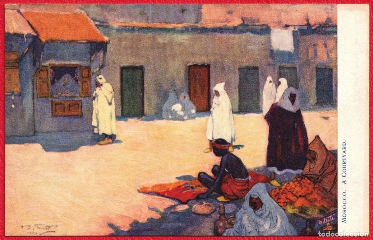 Postales: Marruecos Morocco A Courtyard Patio marroqu&iacute; Tuck's Post Card Postal Antigua