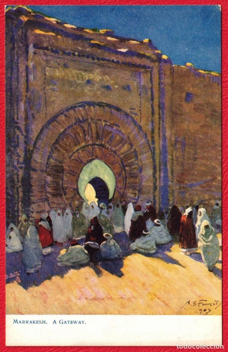 Postales: Marruecos Morocco Marrakech A Gateway Puerta de Marrakech Tuck's Post Card Postal Antigua