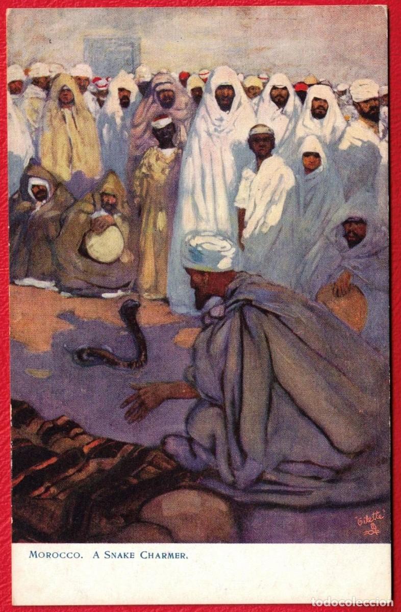 Postales: Marruecos Morocco A Snake Charmer Encantador de Serpientes Tuck's Post Card Postal Antigua