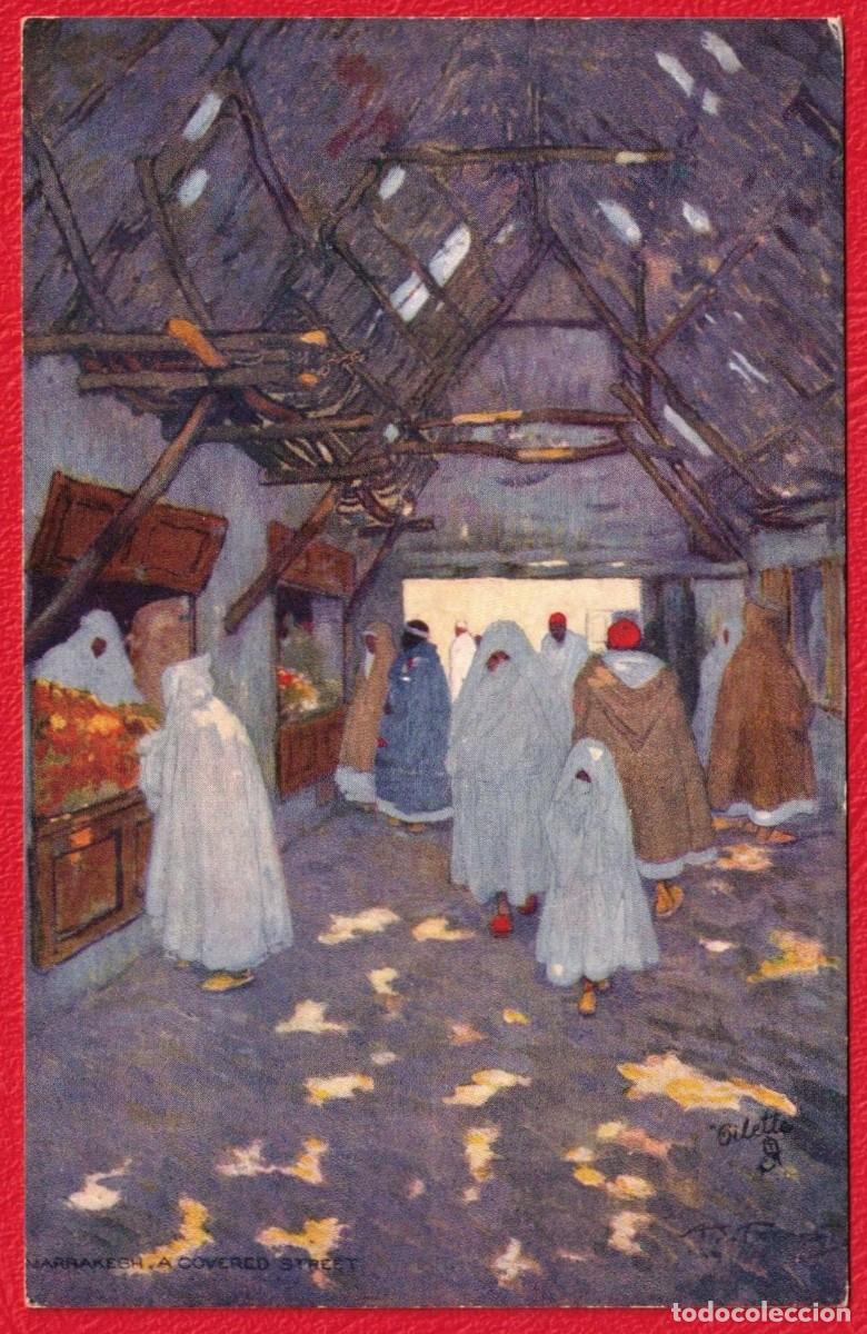 Postales: Marruecos Morocco Marrakech A Covered Street Calle Cubierta Tuck's Post Card Postal Antigua