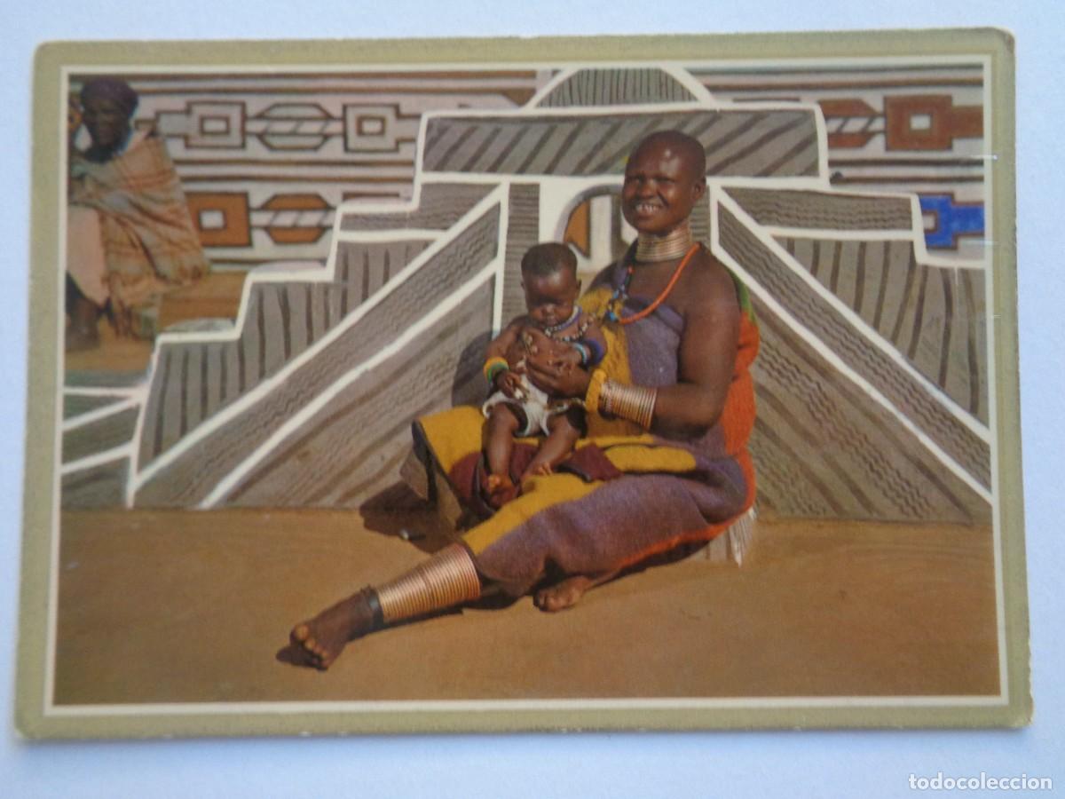 Postales: POSTAL DE MADRE DE COLOR ( NEGRA 9 CON SU NI&Ntilde;O . TRANSVAAL ( PRETORIA )