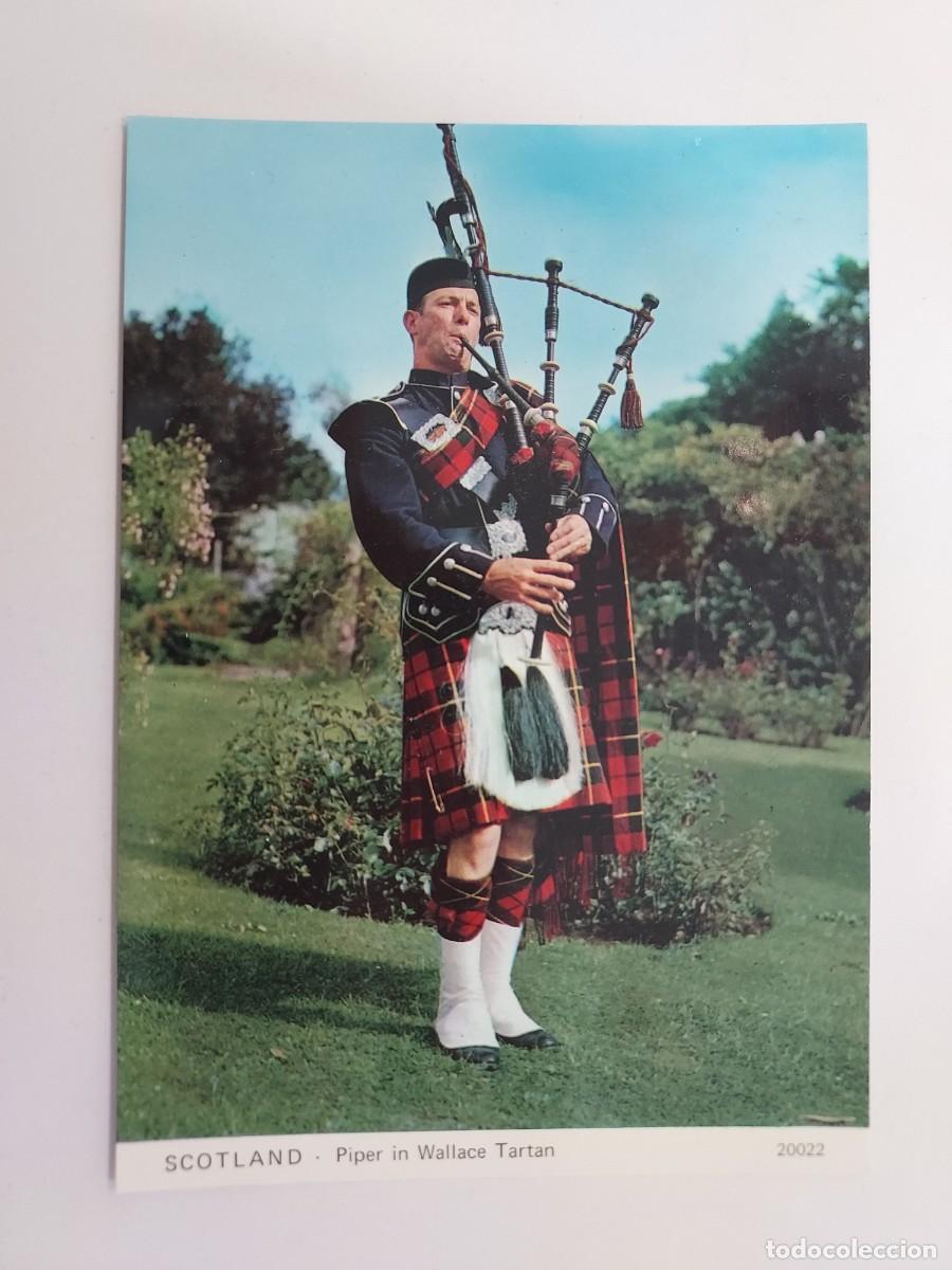 Postales: POSTAL SCOTLAND PIPER IN WALLACE TARTAN. GAITERO TRAJE TRADICIONAL MILITAR, GAITA. S/C