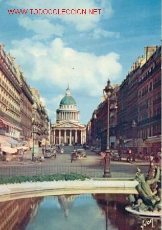 Postales: Le Panth&eacute;on et la rue Soufflot (Couleurs de Paris)