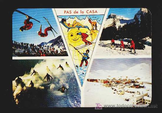 Postales: Postal d' ANDORRA: 5 vistes. esqui (APA num 3090)
