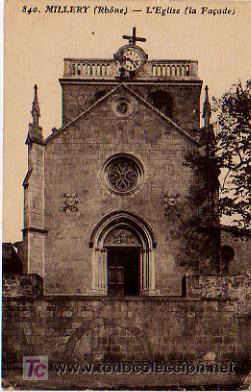 Cartes Postales: FRANCIA. FRANCE. MILLERY (RHONE). L'EGLISE (LA FA&Ccedil;ADE).
