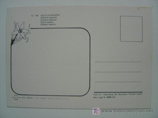 Postales: POSTAL ANDORRA - REF. J-910 - Foto 2
