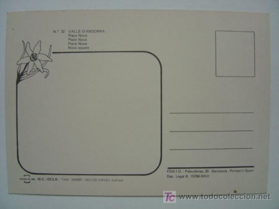Postales: POSTAL ANDORRA - REF. J-909 - Foto 2