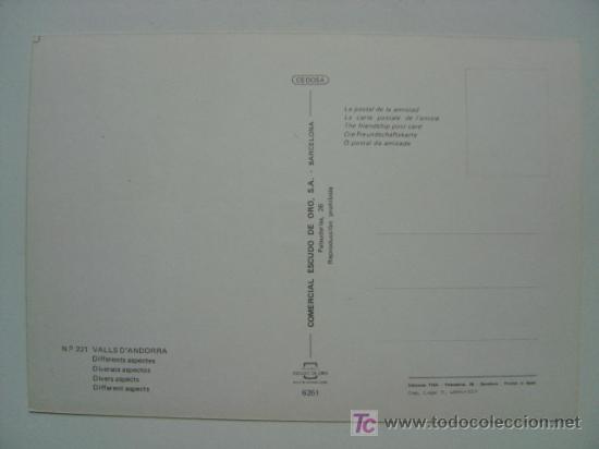 Postales: POSTAL ANDORRA - REF. J-898 - Foto 2