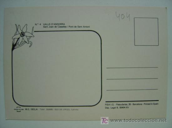Postales: POSTAL ANDORRA - REF. K-404 - Foto 2