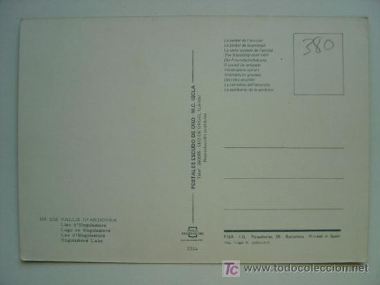 Postales: POSTAL ANDORRA - REF. K-380 - Foto 2