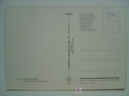 Postales: POSTAL ANDORRA - REF. K-370 - Foto 2