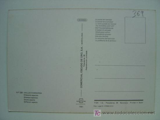 Postales: POSTAL ANDORRA - REF. K-369 - Foto 2