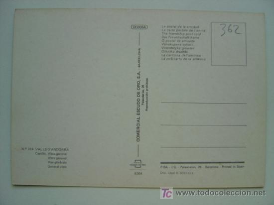 Postales: POSTAL ANDORRA - REF. K-362 - Foto 2