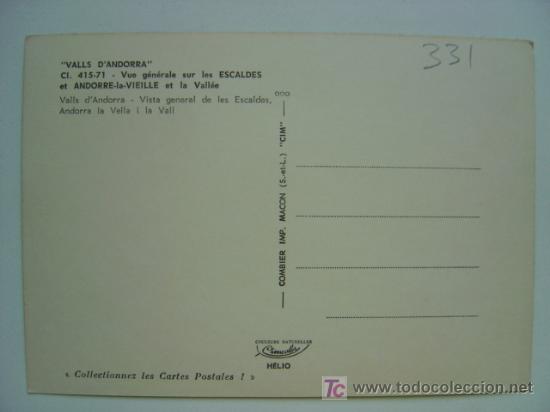 Postales: POSTAL ANDORRA - REF. K-331 - Foto 2