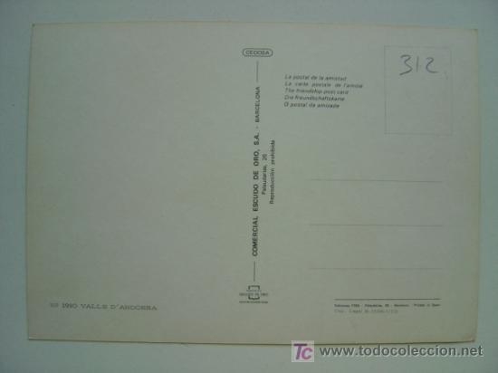 Postales: POSTAL ANDORRA - REF. K-312 - Foto 2