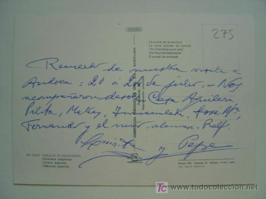 Postales: POSTAL ANDORRA - REF. K-275 - Foto 2