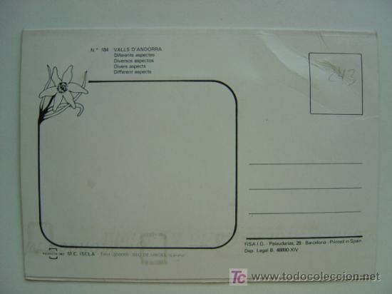 Postales: POSTAL ANDORRA - REF. K-243 - Foto 3