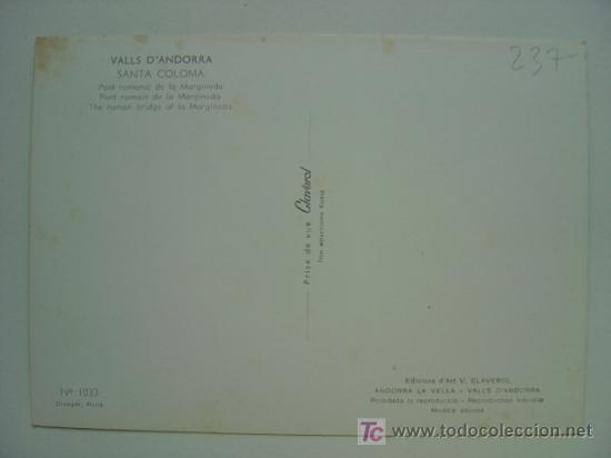 Postales: POSTAL ANDORRA - REF. K-237 - Foto 2