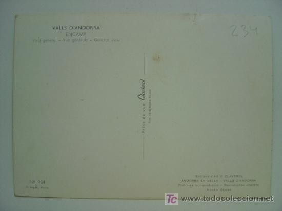 Postales: POSTAL ANDORRA - REF. K-234 - Foto 2