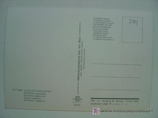 Postales: POSTAL ANDORRA - REF. K-201 - Foto 2