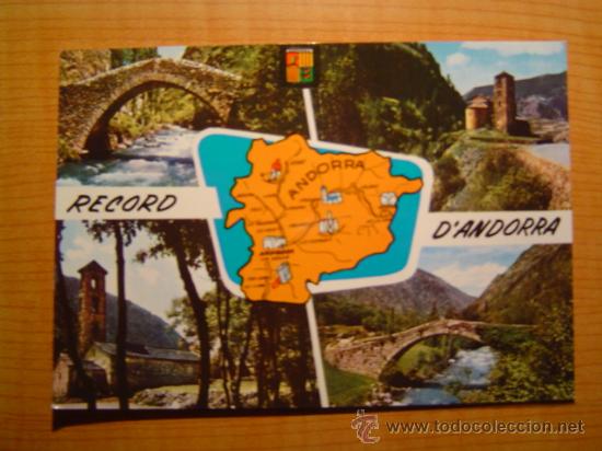 Postais: POSTAL VALLS D &acute;ANDORRA PONT ROMANIC DE SAN ANTONI IGLESIA ROMANICAMAPA DE LA REGIO SIN CIRCULAR