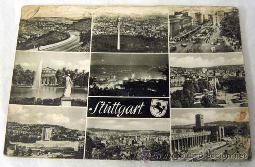 Postales: Postal de Stuttgart Alemania a&ntilde;os 50 - Foto 1