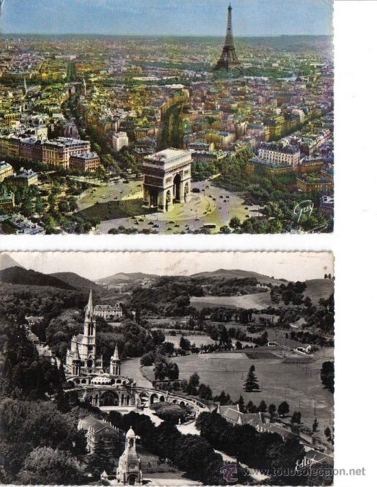 Postales: 2 POSTALES:  LOURDES + PARIS - Foto 1