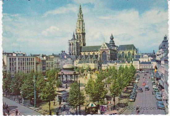 Postkarten: Postal Antigua  : Amberes - Plaza Verte - Belgica