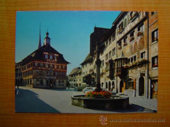 Postcards: POSTAL STEIN AM RHEIN RATHAUSPLATZ UND RATHAUS SIN CIRCULAR