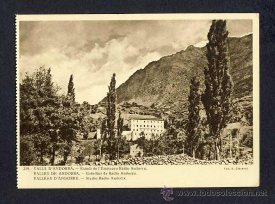 Postales: Postal d' ANDORRA: Estudi Emissora de Radio Andorra (Claverol num.229)
