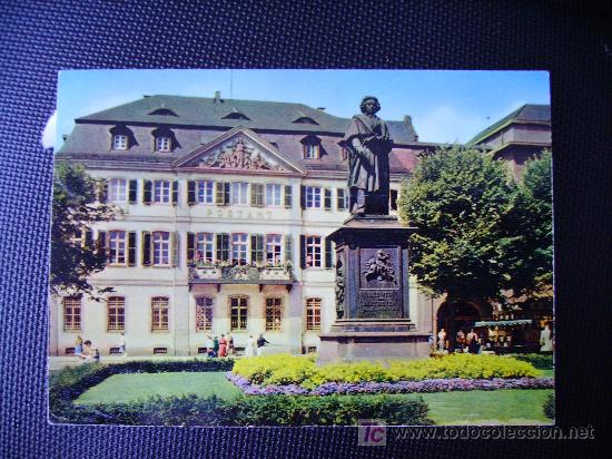 Postales: bundeshauptsadt, bonn am rhein,beethoven-denkmal mit post