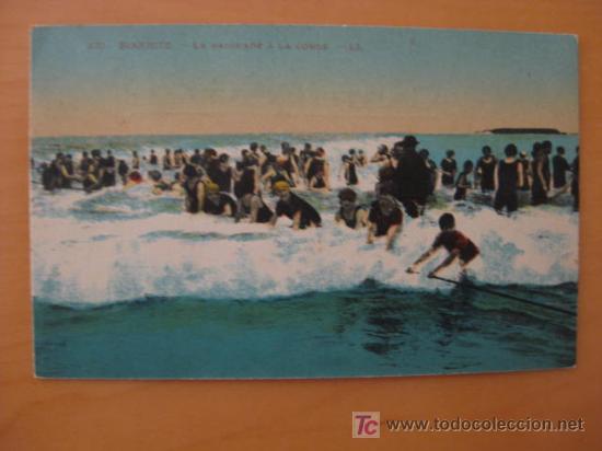 Postales: POSTAL BIARRITZ  .-     LA BAIGNADE A LA CORDE - Foto 1