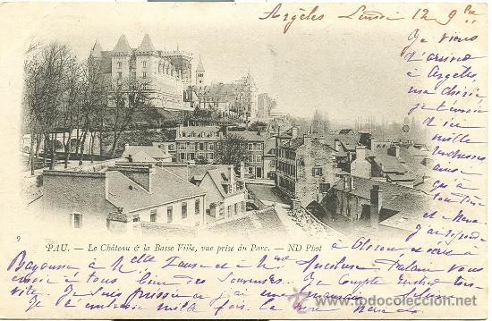 Postales: PAU. EL CASTILLO. CIRCULADA EN 1900. - Foto 1