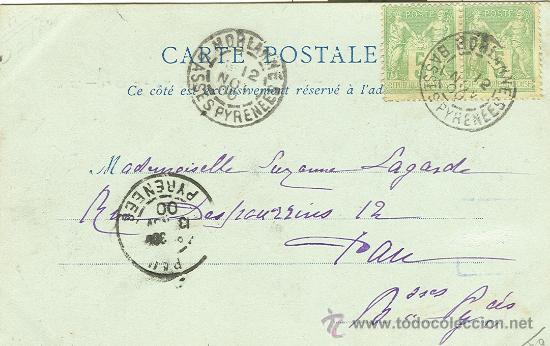 Postales: PAU. EL CASTILLO. CIRCULADA EN 1900. - Foto 2