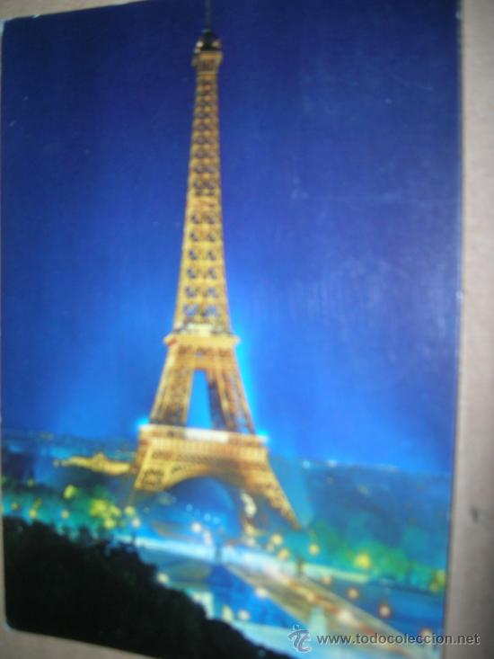 Postales: ANTIGUA TARJETA POSTAL DE PARIS. LA TORRE EIFFEL ILUMINADA. A&Ntilde;0 1974.
