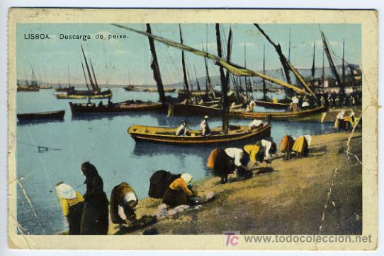 Postales: LISBOA, DESCARGA DE PEIXE,   P27656 - Foto 1