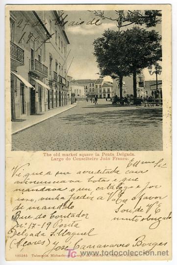 Cartoline: A&Ccedil;ORES, PORTUGAL, LARGO DO CONSELHEIRO JOAO FRANCO, P27928