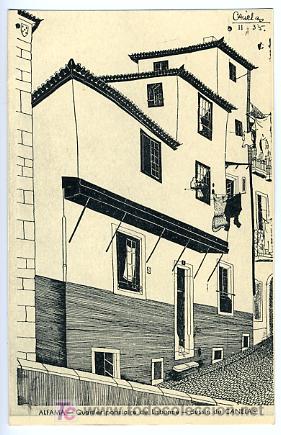 Cartoline: ALFAMA, PORTUGAL, QUARTIERE POPULAIRE DE LISBONNE, DESSIN DE CANELAS, ILUSTRADA,     P27957