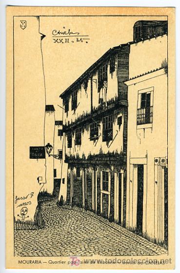 Cartoline: MOURARIA, PORTUGAL, QUARTIER POPULAIRE DE LISBONNE, DESSIN DE CANELAS, ILUSTRADA,     P27960