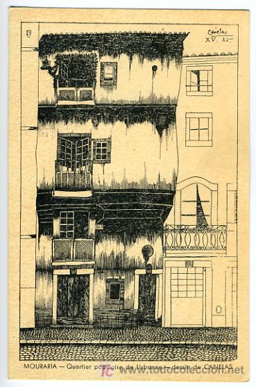 Cartoline: MOURARIA, PORTUGAL, QUARTIER POPULAIRE DE LISBONNE, DESSIN DE CANELAS, ILUSTRADA,     P27963