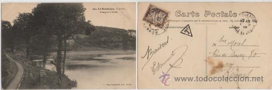Postales: POSTAL FRANCESA DE 1910, MARCAS DE LA BOU&Euml;XERIE A RENNES. IMAGEN DEL ETANG DE LA VALL&Eacute;E.