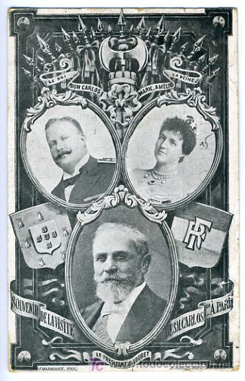 Cartes Postales: PORTUGAL, SOUVENIR DE LA VISITE DE S.M. CARLOS I A PARIS,    P28061