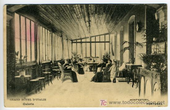 Cartes Postales: MONT&acute;ESTORIL, PORTUGAL, GRAND HOTEL D&acute;ITALIE, GALERIE,    P28064