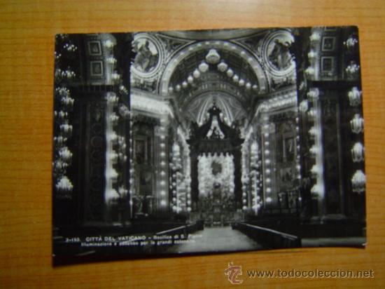 Postcards: POSTAL VATICAN CITY  ST. PETER&acute;S BASILICA ILLUMINATION FOR GREAT SOLEMNITIES SIN CIRCULAR