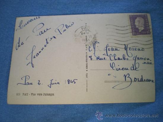 Postales: POSTAL PAU CIRCULADA 1945 - Foto 2