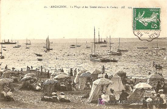Postales: POSTAL MUY ANIMADA DE ARCACHON (1908) - Foto 1