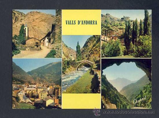 Postales: Postal d' ANDORRA: 5 vistes (Ed.Claverol num.2)
